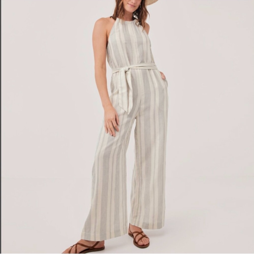 Blue Striped Coastal Jumpsuit